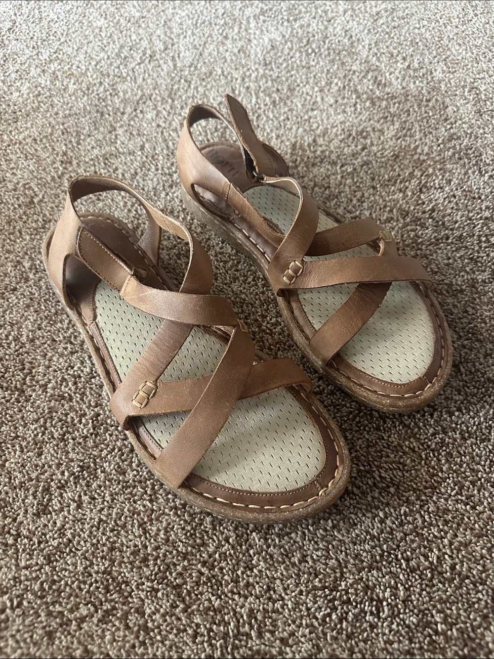 Born Tan Strappy Slingback Sandals